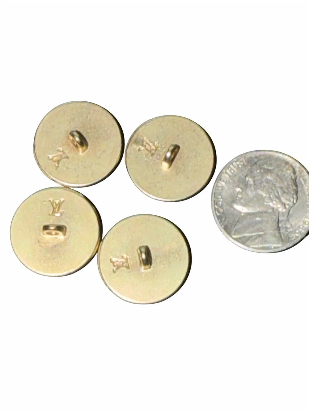Louis Vuitton Brown and Gold Monogram buttons